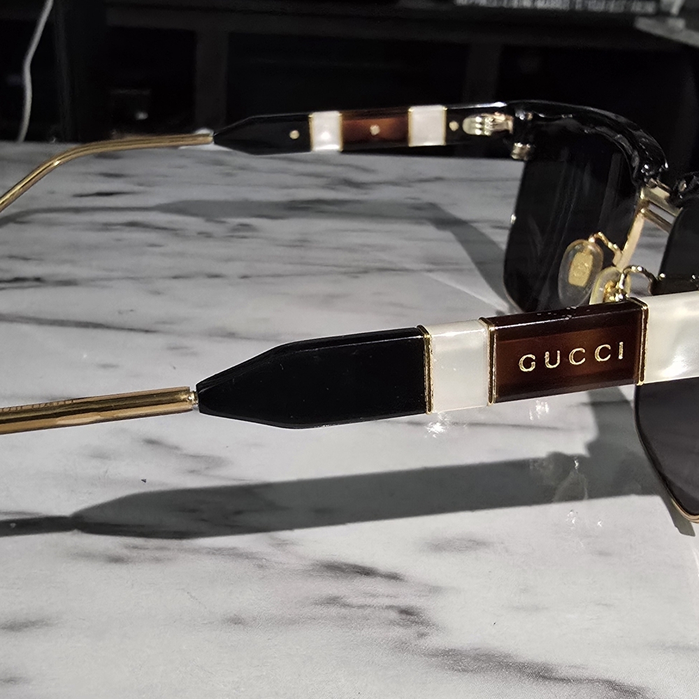 Gucci Black and Gold Sunglasses - GG0603S - Used - Picture 7 of 11